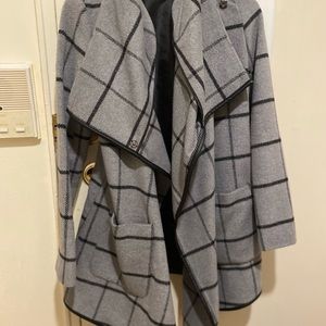 Grey wrap coat
